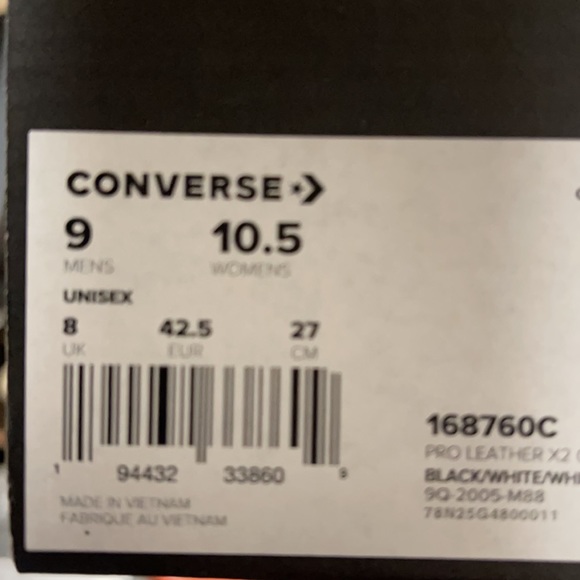 CONVERSE PRO LEATHER OX BLACK/WHITE WMNS - Picture 15 of 16